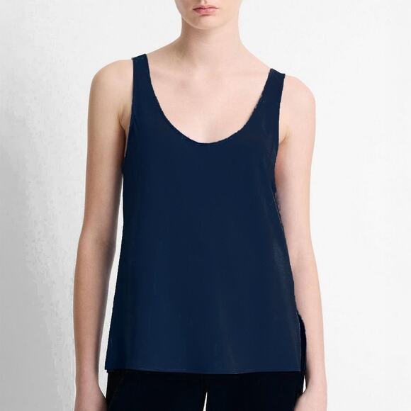 Vince Navy Blue Scoop Neck Tank Top Size S - Picture 1 of 6